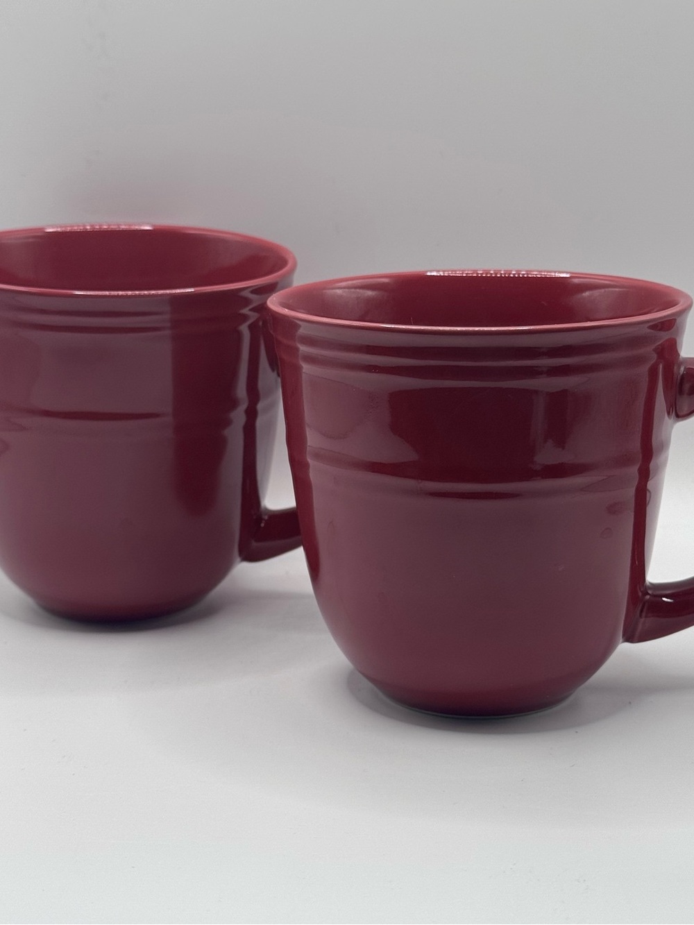 MAINSTAYS  "Rainforest Red Sedona" Stoneware Mugs, Set Of 2, EUC